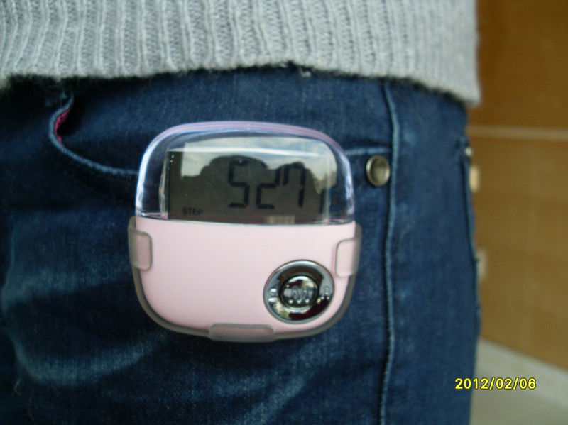 Pink Step count Belt Clip Calorie Count Pedometer with CE, ROHS