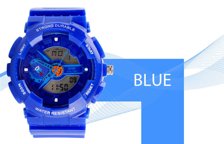 Women Dual Time Sports Watch EL Backlight With Japanese Battery