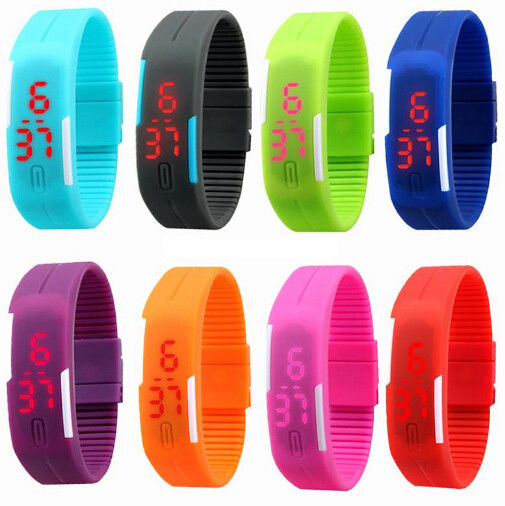 Touch Screen Silicone LED Digital Wrist Watch , Red Light  Led Digital Wrist Watch