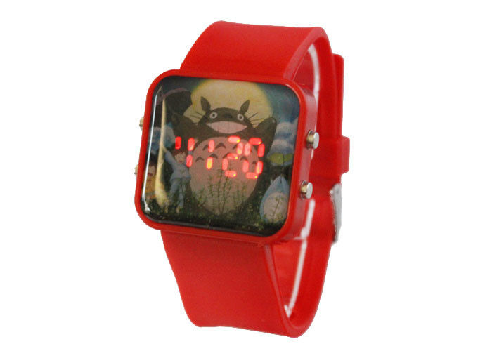 Big Square Pattern Touch Screen Digital Watches Stainless Steel Back for Children