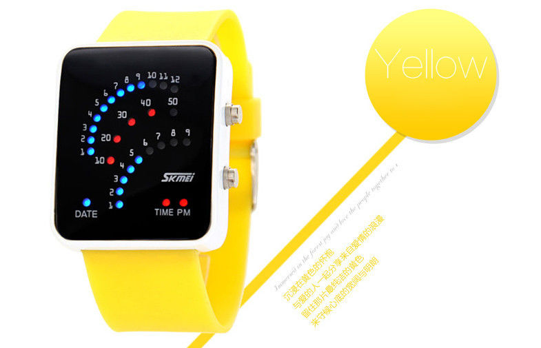 Black 12 / 24 Hour LED Digital Wrist Watch Alloy Case For Teenage