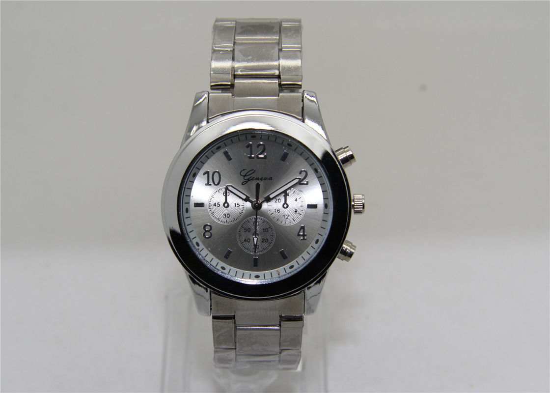 Zinc Alloy Round Metal Wrist Watch Analog with stainless steel strap