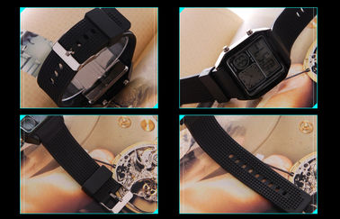 EL Backlight PU Band LCD Analogue Watch , Alarm Digital Wrist Watches