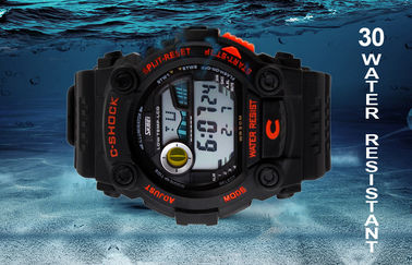 Shock Resistant Multifunction Watch PU Strap With Stop Watch