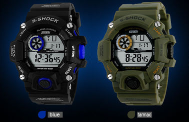 EL Backlight Daily Alarm Sport Watch 12 / 24 hour Mans Digital Watches