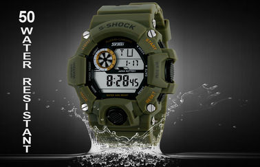 EL Backlight Daily Alarm Sport Watch 12 / 24 hour Mans Digital Watches
