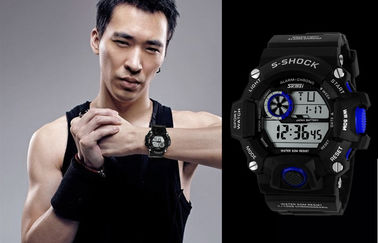EL Backlight Daily Alarm Sport Watch 12 / 24 hour Mans Digital Watches