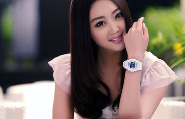 Elegant Ladies White Digital Watch ABS Case 12 / 24 hr Wrist Watches