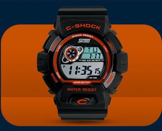 5 ATM Multifunction Digital Watch Water Resistant , LCD Wrist Watch