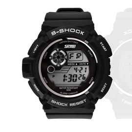 5OM Water Resistant Chronograph EL Backlight Multifunction Digital Watch