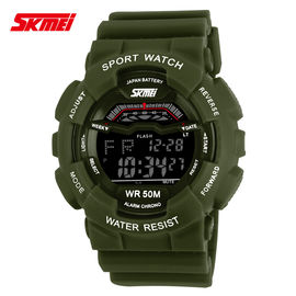 Unisex Multifunction Digital Watches EL Backlight Stopwatch PU Strap
