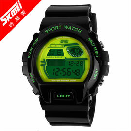 Custom Blue Multifunction Digital Watch PU Strap Water Resistant 5 ATM