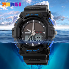 Solar Christmas Gifts Sports Digital Watches Waterproof with LCD movement