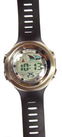 Black PU Strap Multifunction Digital Watch Flashing LED Light Hourly Chime Wristwatch