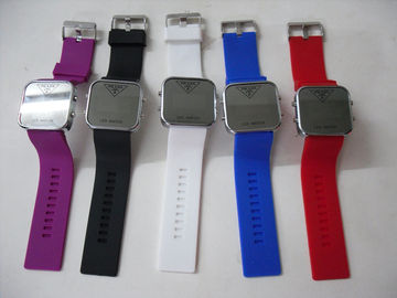 Durable Colorful Silicone Wristband Watch / Silicone Bracelet Watches