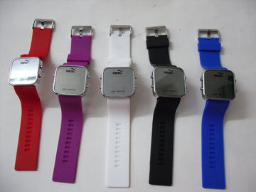 Durable Colorful Silicone Wristband Watch / Silicone Bracelet Watches