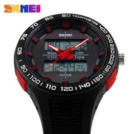 Student Analog Digital Watch , 52MM Case Men Outdoor Hour Watches