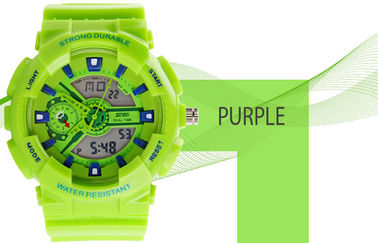 Women Dual Time Sports Watch EL Backlight With Japanese Battery