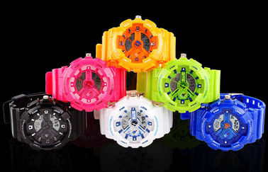 Women Dual Time Sports Watch EL Backlight With Japanese Battery