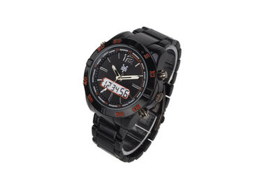 Japan Movement Analog Digital Wrist Watch For Men With EL Back Light Dual Time Display
