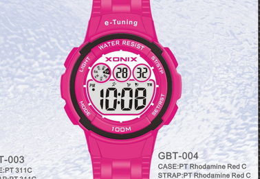 Waterproof Round Sporty Self Calibrating Digital Wrist Watches For Women