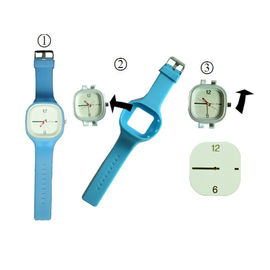 Fashionable Custom Printed Jelly Wrist Watches With Interchangeable Strap / Face