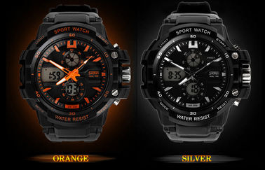 OEM Man Dual Time Zone Analog Digital Wrist Watch With Hourly Chime