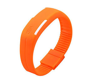 Touch Screen Silicone LED Digital Wrist Watch , Red Light  Led Digital Wrist Watch