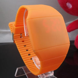 Vogue silicone Touch Screen LED Digital Mirror Face Watch For School Student