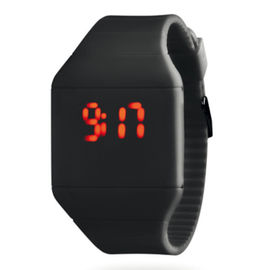Ultra Thin Silicone Red LED Digital Watch , Advertising Lady Wrist Watch