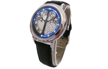 Leather Bracelet LED Digital Wrist Watch Unisex for Swimming , Water Resistant