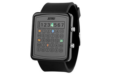EL Backlight LED Digital Watch , Calculator Dial Mirror Watches