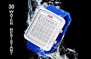 EL Backlight LED Digital Watch , Calculator Dial Mirror Watches