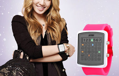 EL Backlight LED Digital Watch , Calculator Dial Mirror Watches