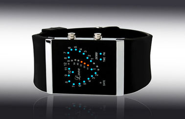Girls LED Digital Wrist Watch , Blue Silicone Strap Electronic Watches