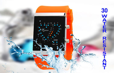 Girls LED Digital Wrist Watch , Blue Silicone Strap Electronic Watches
