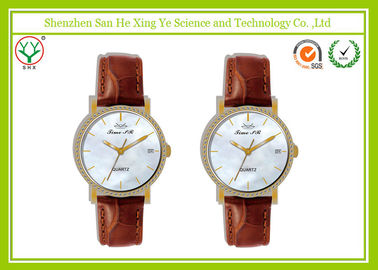 Diamond Luxury Jelly Men Wrist Watch Japan Quartz Movt With Brown Strap