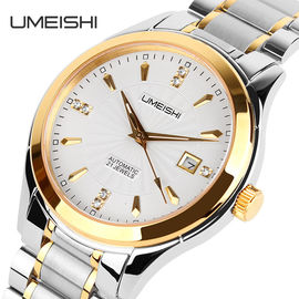 Luxury 316L Stainless Steel Metal Strap Watch With Sapphire Glasses Golden Case