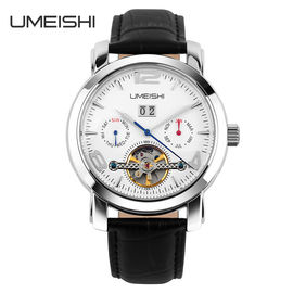 Fashion Automatic Mechanical Watch With Metal Strap Cow Genuine Leather Band