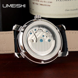 Fashion Automatic Mechanical Watch With Metal Strap Cow Genuine Leather Band
