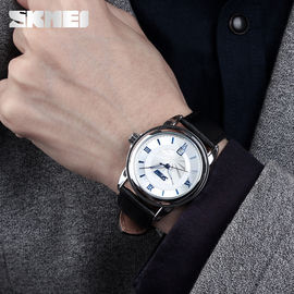 30M Water Resistant Fashion Genuine Leather Strap Men Strap Watch 5ATM Japan Movt