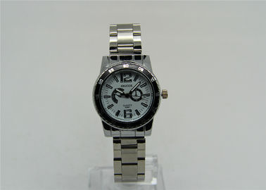 Stainless steel strap Metal Strap Watch with bezel and fake disc