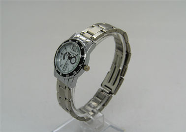 Stainless steel strap Metal Strap Watch with bezel and fake disc