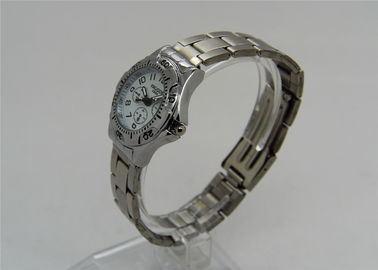 Round alloy case Lady Metal Strap Watch Japan analog Movement  3-eyes design