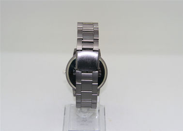 Round alloy case grey oil painting Metal Strap Watch for  Lady