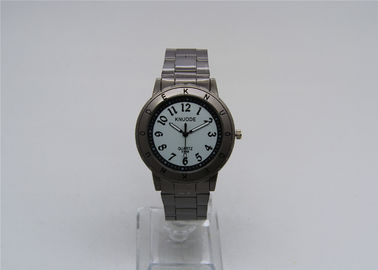 Round alloy case grey oil painting Metal Strap Watch for  Lady