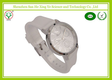 White Watchband 1 - 3 ATM Silicone Strap Watches For Ladies Logo Debossed