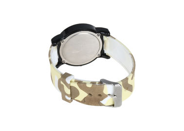 Printing Stripe Band Plastic Analog Quartz Watch Stainless Steel Back Case