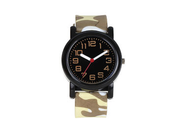 Printing Stripe Band Plastic Analog Quartz Watch Stainless Steel Back Case