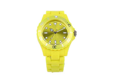 Yellow Analog Japan Movement Plastic Ladies Quartz Wrist Watch With PC Strap